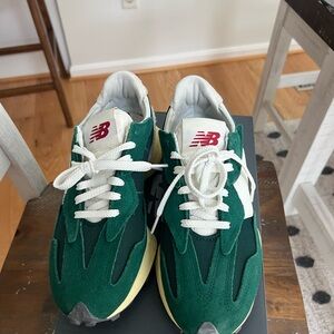 New Balance Forest Green and White Sneakers